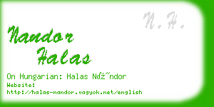 nandor halas business card
